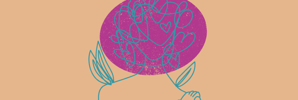 Overwhelmed therapist illustration representing burnout and stress, promoting therapy services to prevent exhaustion, fatigue, and emotional burnout for mental health support.