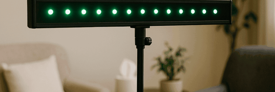 LED light therapy panel for skin health and rejuvenation at Skye Ross Therapy.