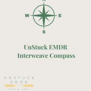 UnStuck EMDR Interweave Compass logo with a green compass rose and text for therapy branding.